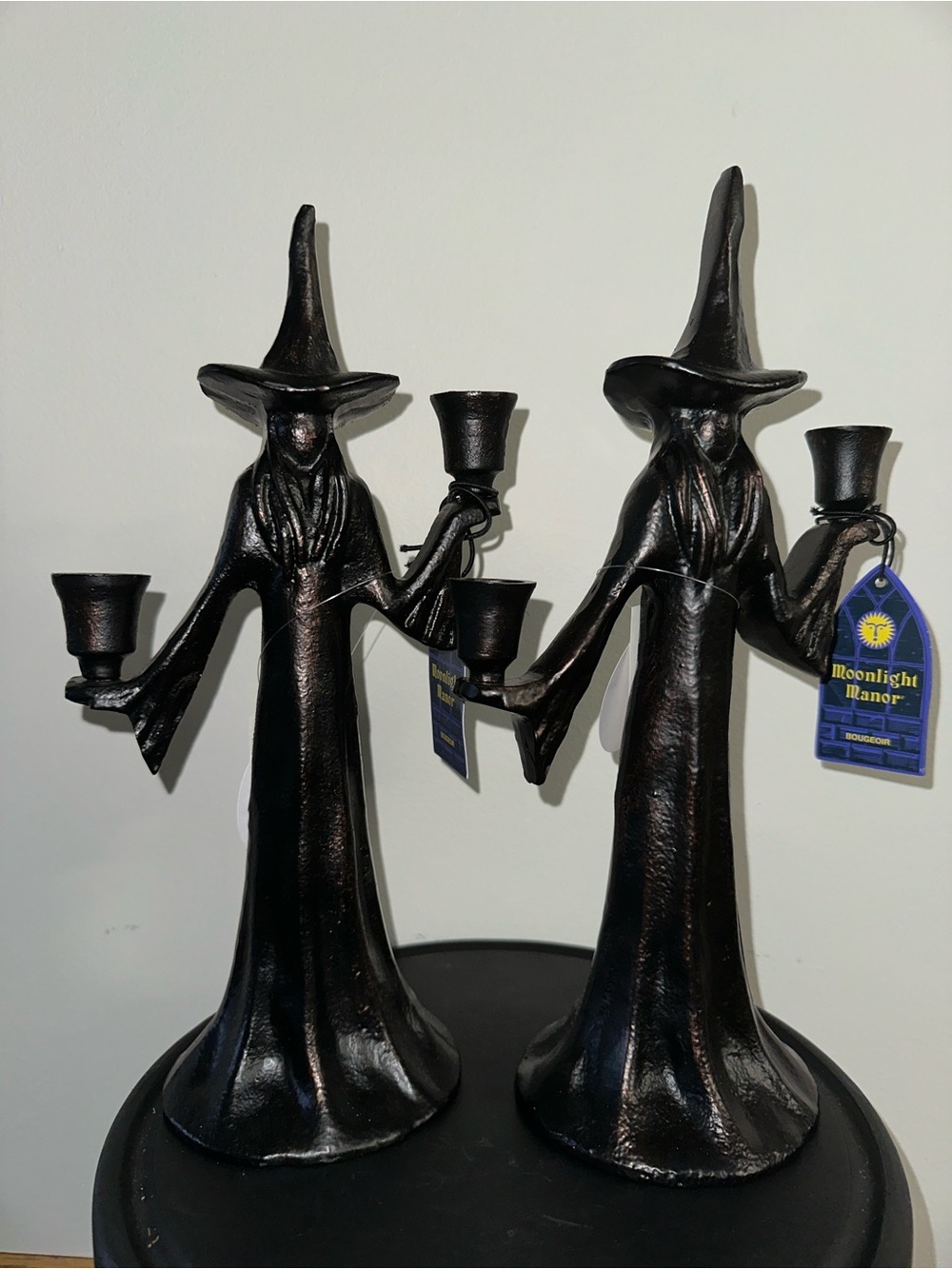 Black Witch Candlestick Halloween witch candle holder set pottery barn dupe